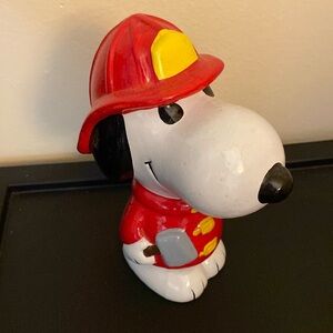 VTG Peanuts Snoopy Fireman Bank